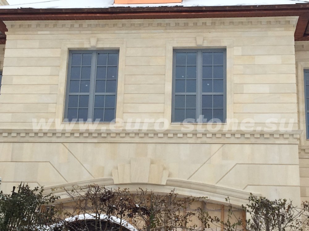 Плитка из песчаника бежевая фасадная плетенка